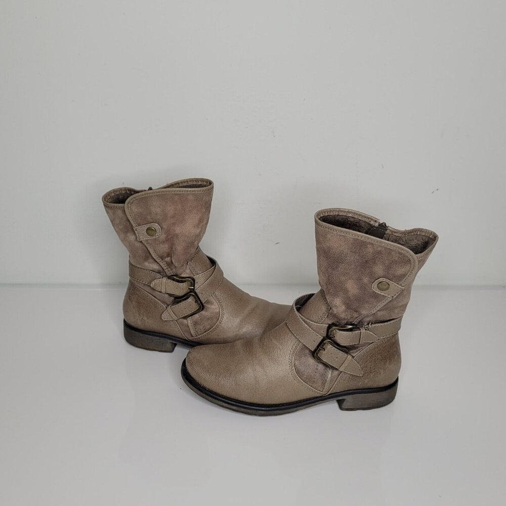 Bare Traps Womens Boots Sabella 8.5 Taupe Leather Zip - Picture 13 of 15